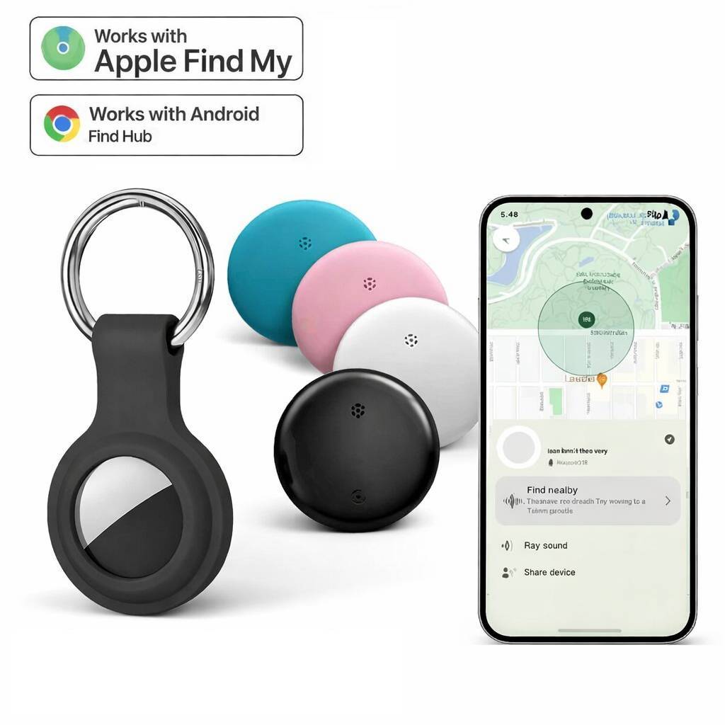 2-in-1 Smart Bluetooth Tracker – Apple Find My & Google Find Hub